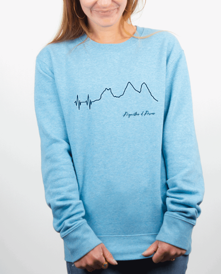 Pull Femme bleu ciel BATTEMENTS DE COEUR AIGUILLES D ARVES