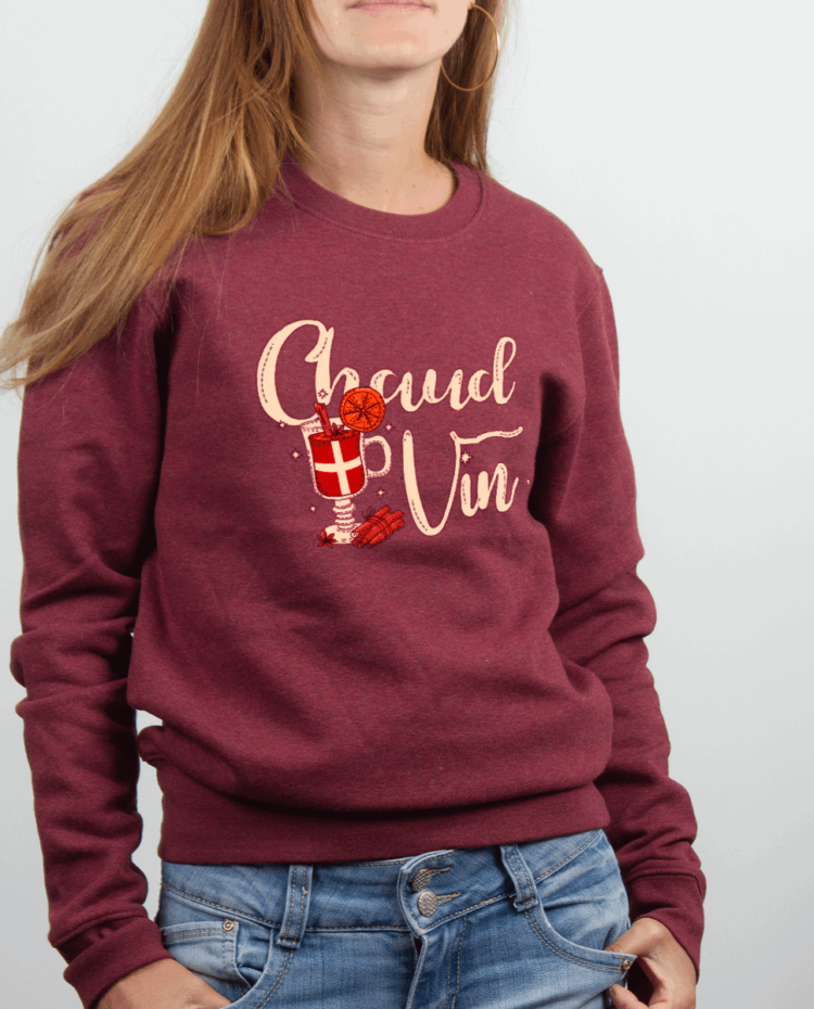 Pull femme Bordeau CHAUD VIN