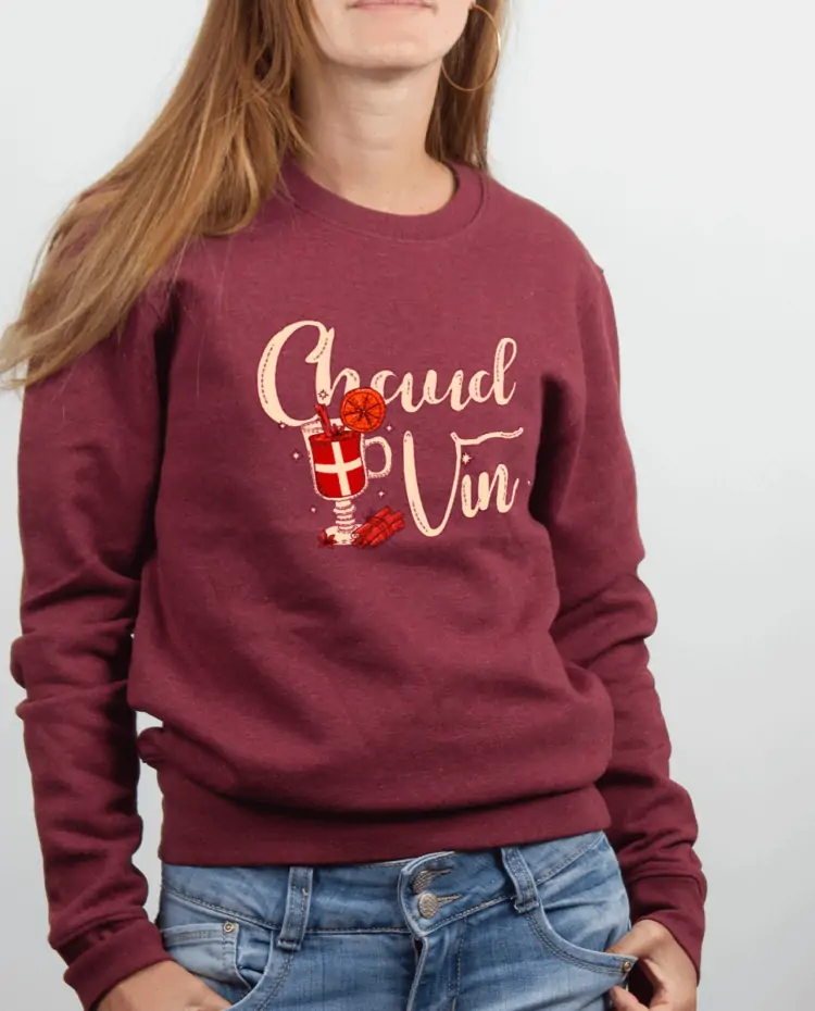 Pull femme Bordeau CHAUD VIN