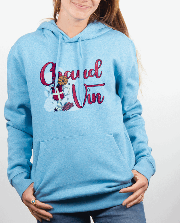 Sweat Femme Bleu Ciel CHAUD VIN