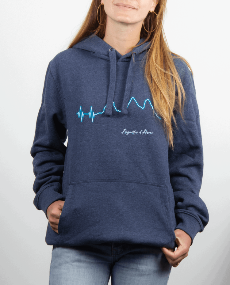 Sweat Femme Bleu Jean BATTEMENTS DE COEUR AIGUILLES D ARVES