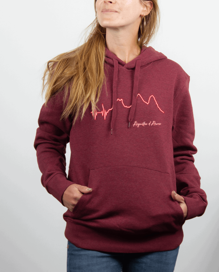 Sweat Femme Bordeau BATTEMENTS DE COEUR AIGUILLES D ARVES