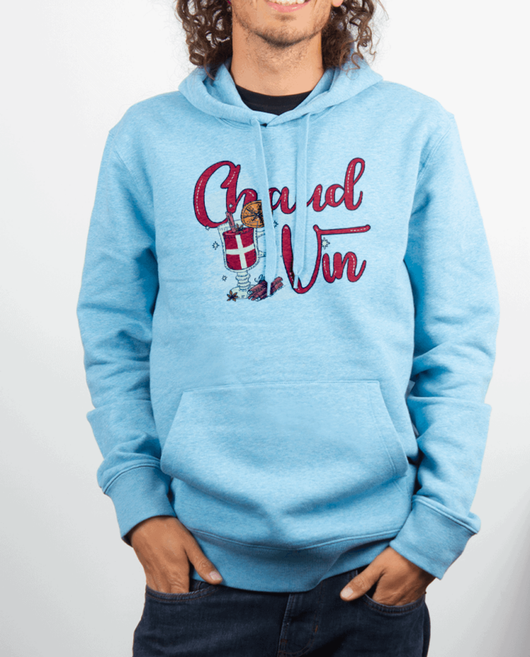 Sweat Homme Bleu ciel CHAUD VIN