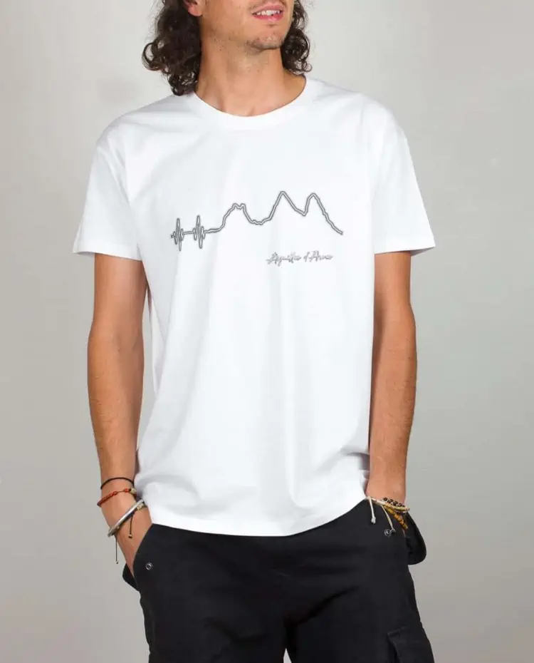 T shirt blanc homme battements de coeur aiguilles d arves 1
