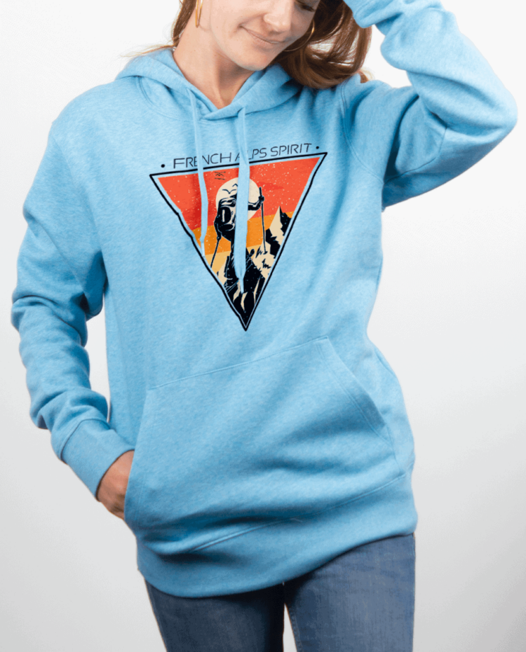 Sweat Femme Bleu Ciel FRENCH ALPS SPIRIT SKI DE RANDO