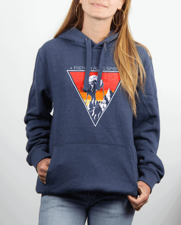 Sweat Femme Bleu Jean FRENCH ALPS SPIRIT SKI DE RANDO