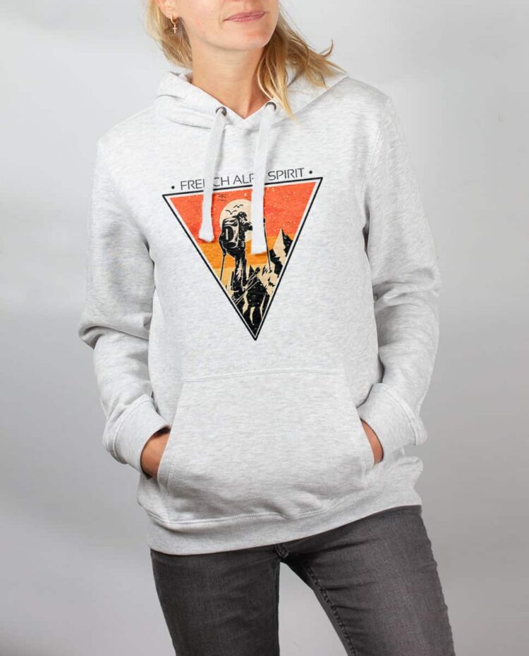 Sweat blanc femme frensh alps spirit ski de rando