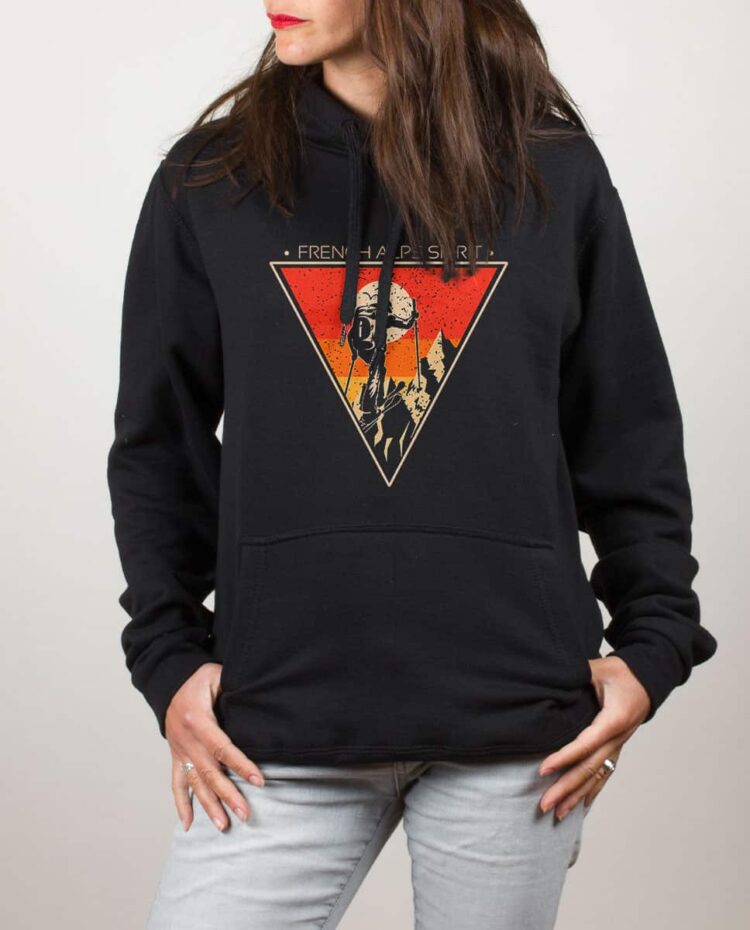 Sweat noir femme frensh alps spirit ski de rando