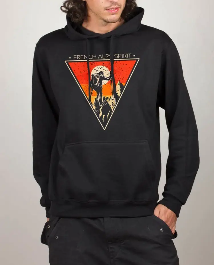 Sweat noir homme frensh alps spirit ski de rando