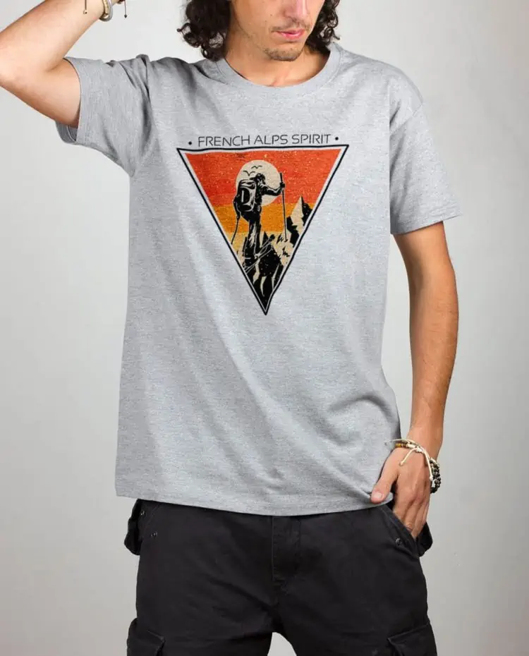 T shirt gris homme frensh alps spirit ski de rando