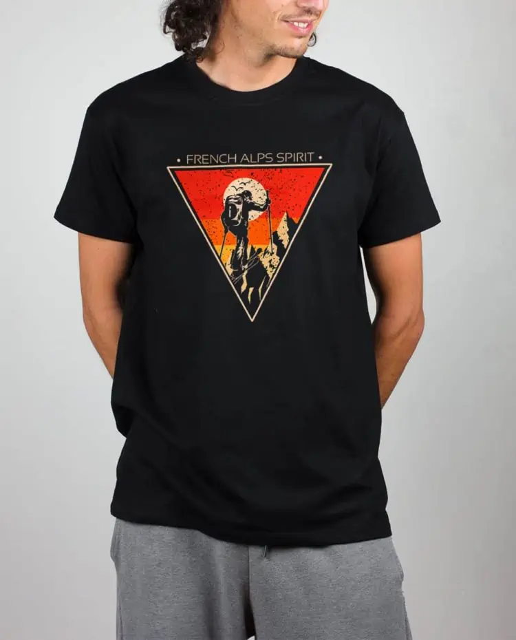 T shirt noir homme frensh alps spirit ski de rando