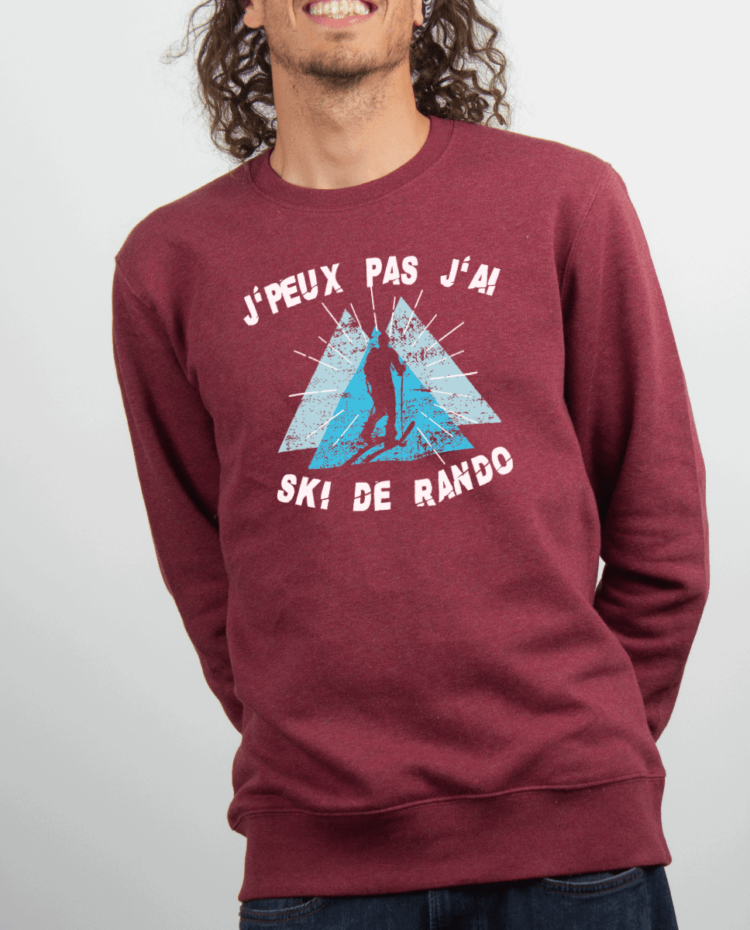 Pull Homme Bordeau JPEUX PAS JAI SKI DE RANDO