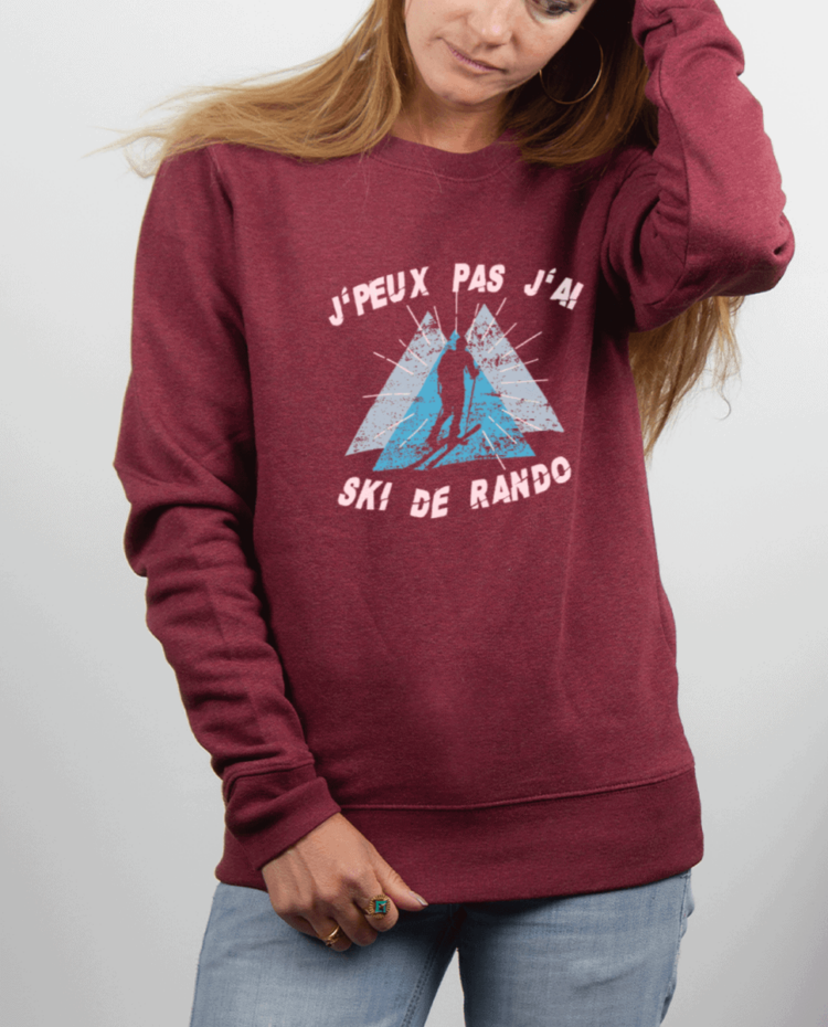 Pull femme rouge Bordeau JPEUX PAS JAI SKI DE RANDO