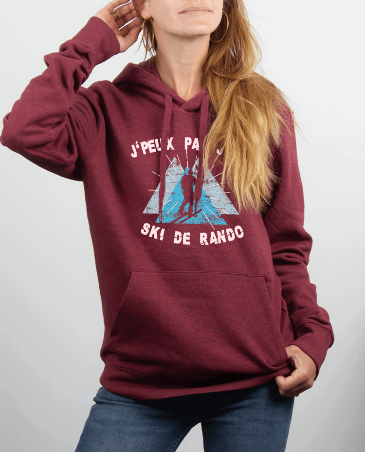 Sweat Femme rouge Bordeau JPEUX PAS JAI SKI DE RANDO