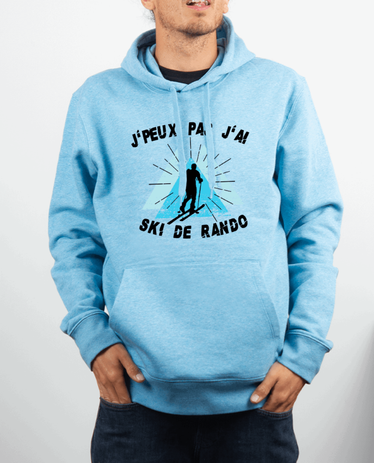 Sweat Homme Bleu ciel JPEUX PAS JAI SKI DE RANDO