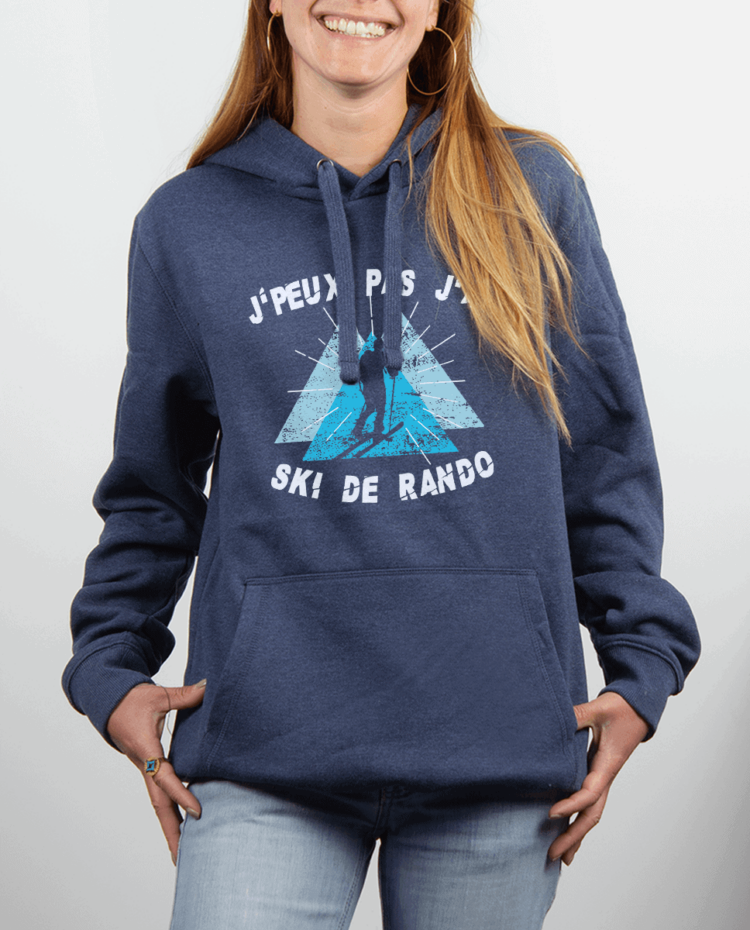 Sweat femme Bleu Jean JPEUX PAS JAI SKI DE RANDO