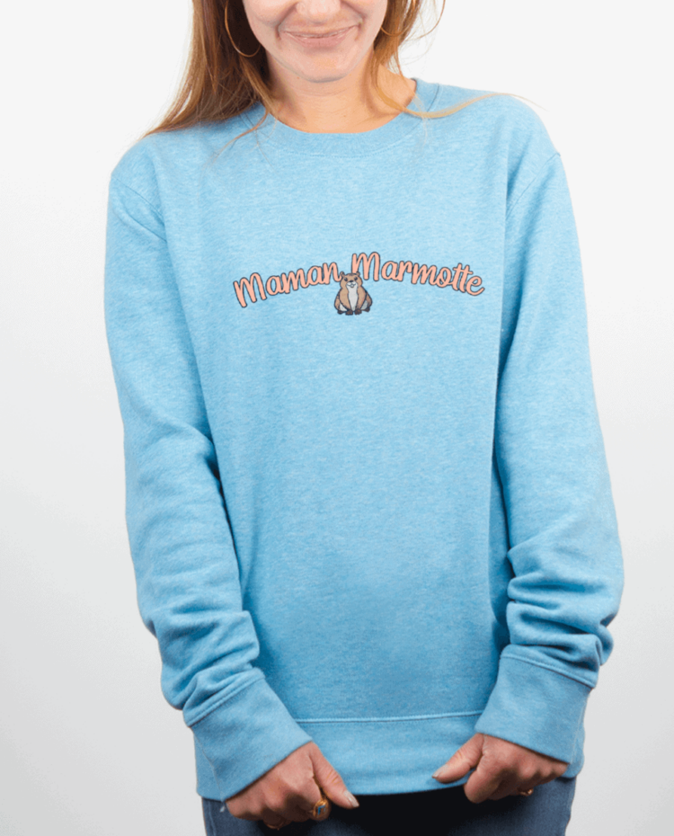 Pull Femme bleu ciel MAMAN MARMOTTE