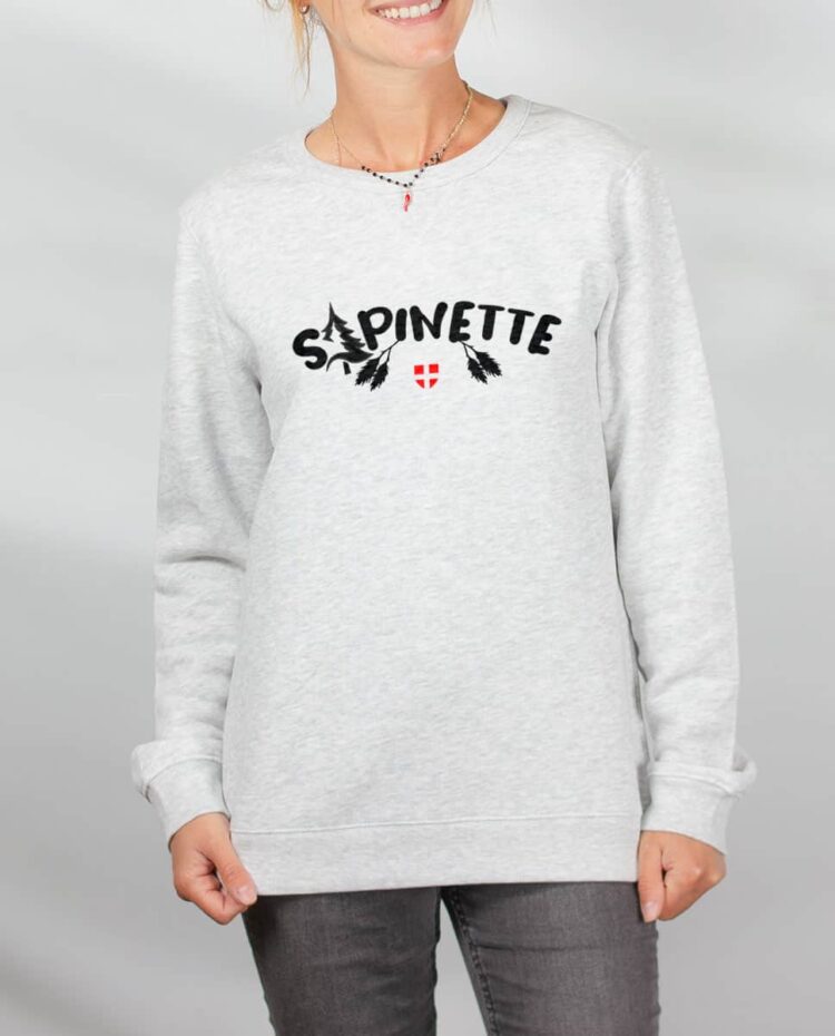 Pull sweat femme blanc Sapinette