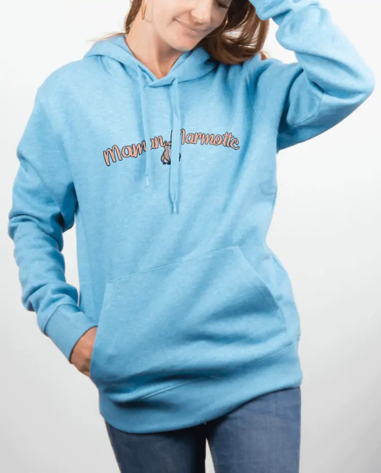 Sweat Femme Bleu Ciel MAMAN MARMOTTE