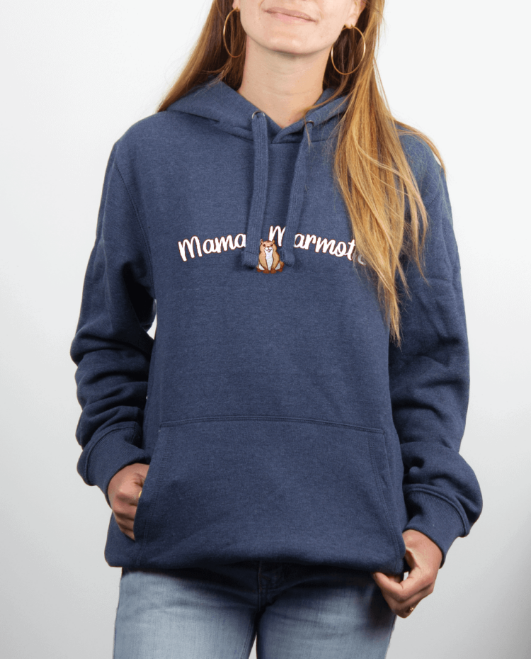 Sweat Femme Bleu Jean MAMAN MARMOTTE