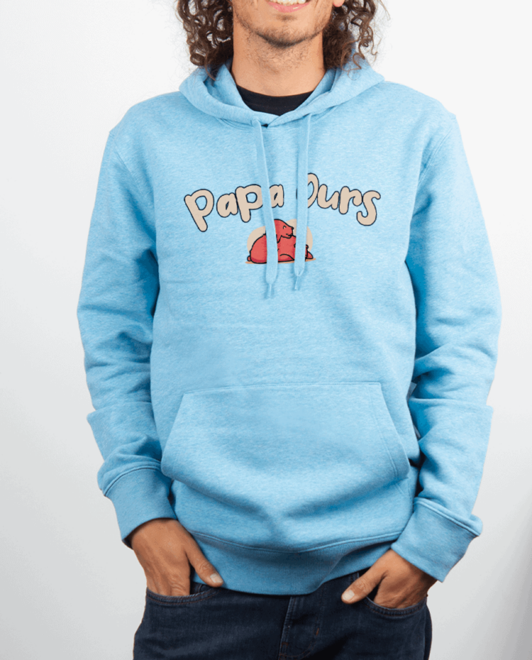 Sweat Homme Bleu ciel PAPA OURS