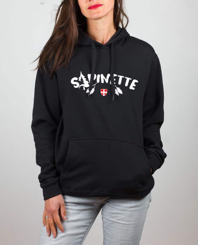 Sweat noir femme Sapinette