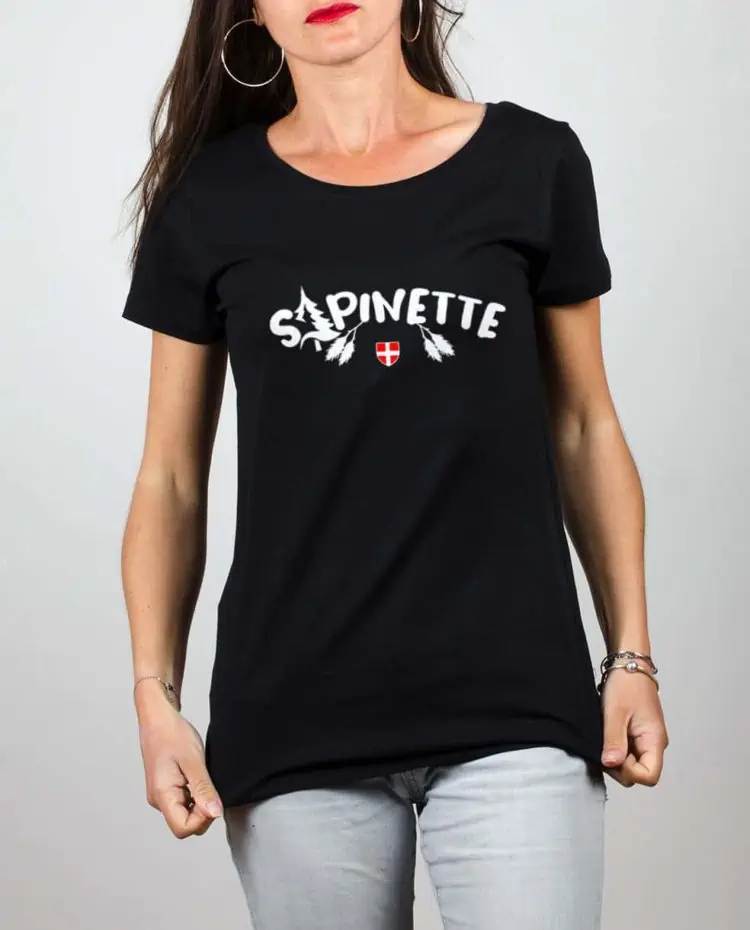 T shirt noir femme Sapinette
