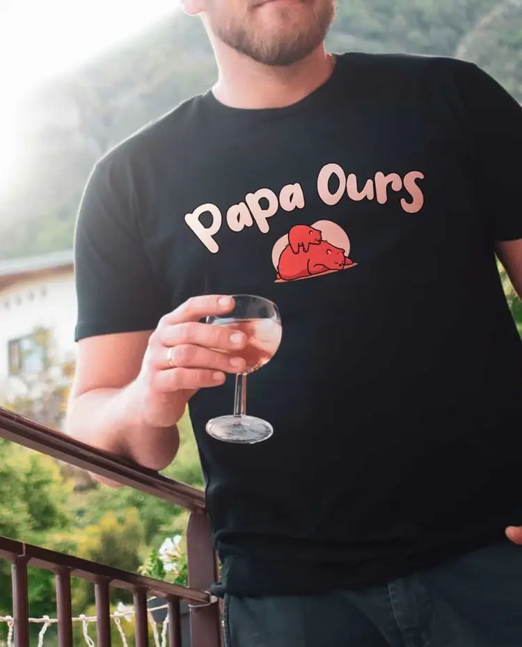 t shirt homme papa ours 1