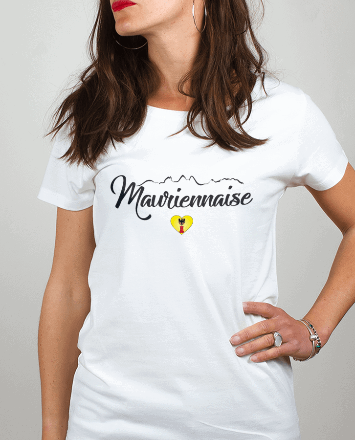 T shirt Femme Blanc Mauriennaise
