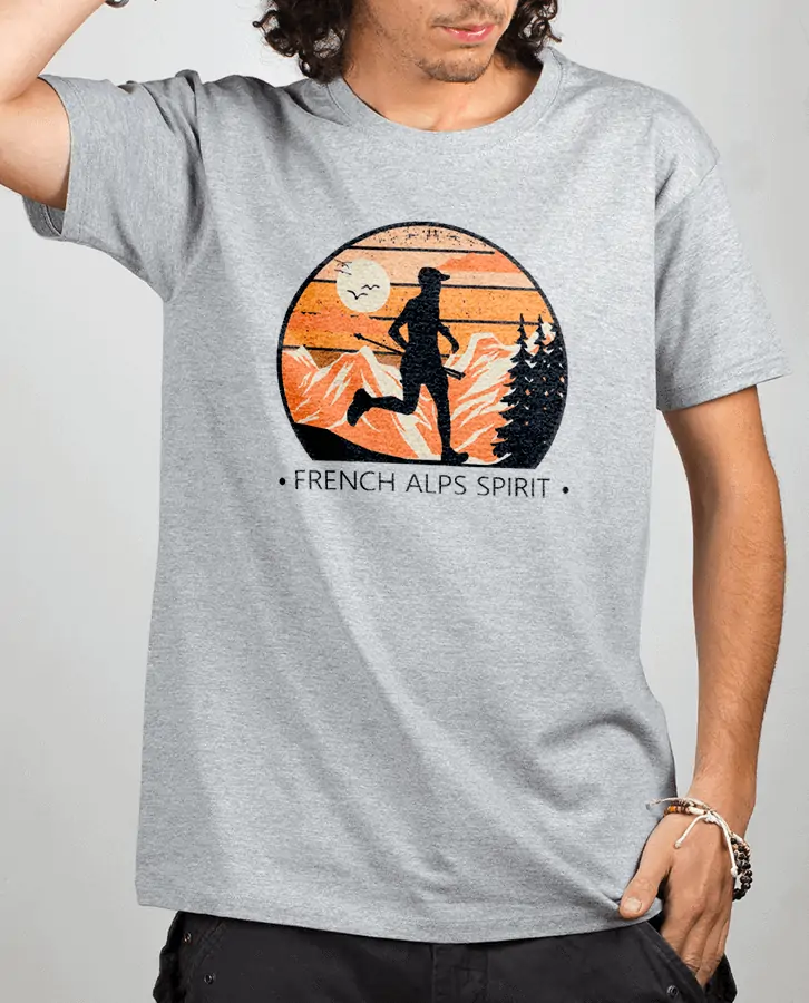 T shirt Homme Gris French Alps Spirit TRAIL