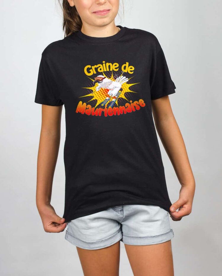 T shirt noir enfant fille Graine de Mauriennaise fille