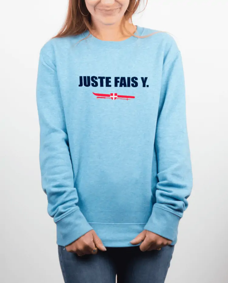 Pull Femme bleu ciel Juste fais y