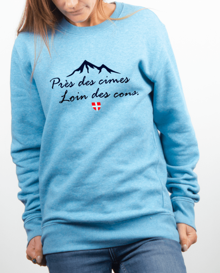 Pull Femme bleu ciel pres des cimes