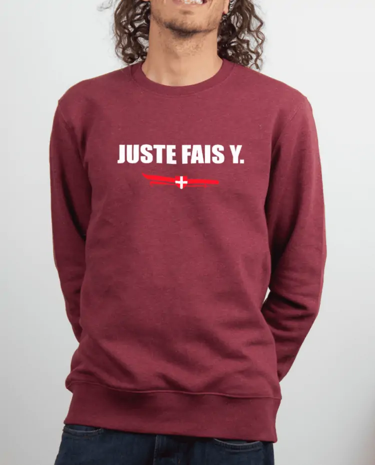 Pull Homme Bordeau Juste fais y