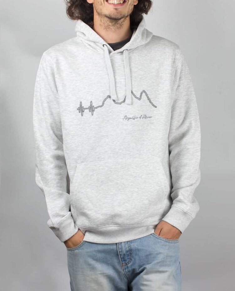 Sweat Blanc homme battements de coeur aiguilles d arves 1