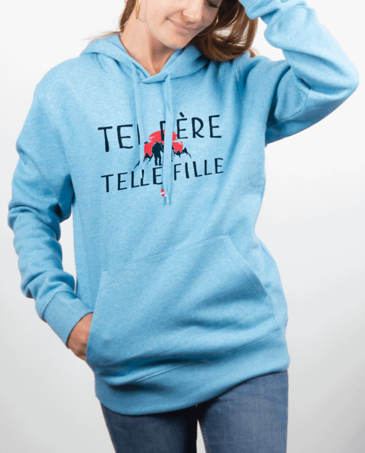 Sweat Femme Bleu Ciel TEL PERE TELLE FILLE