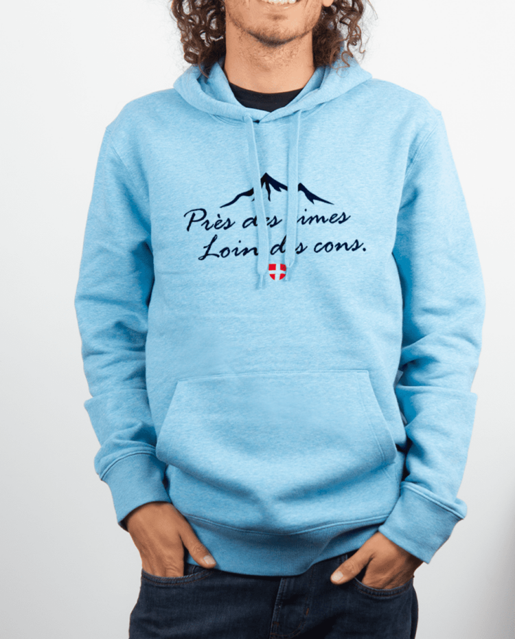 Sweat Homme Bleu ciel pres des cimes