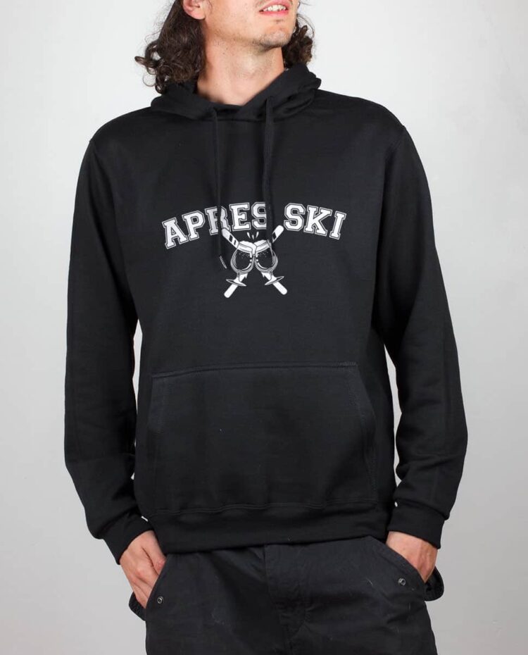 Sweat noir homme Apres ski Biere