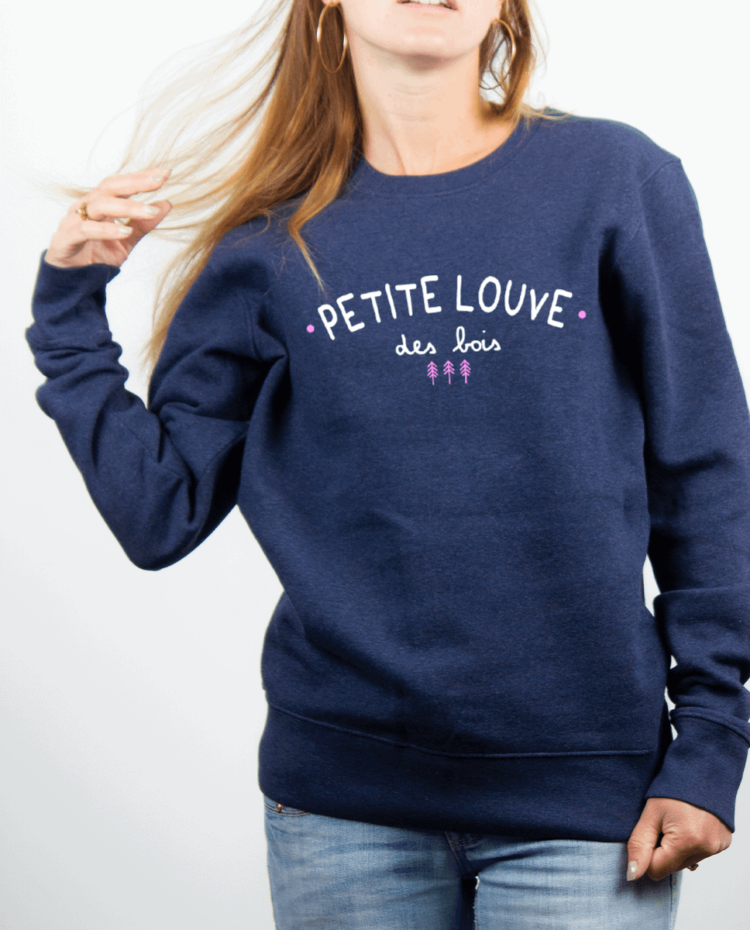 Pull Femme Bleu jean Petite louve des bois