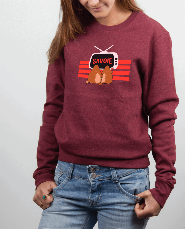 Pull Femme Bordeau Marmotte TV savoie