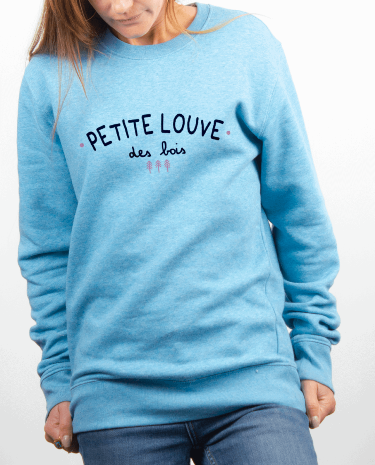 Pull Femme bleu ciel Petite louve des bois