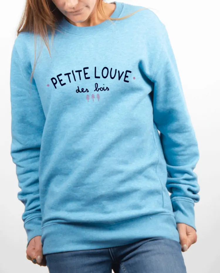 Pull Femme bleu ciel Petite louve des bois