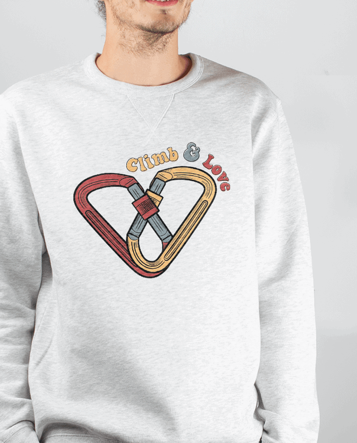 Pull Homme Blanc escalade Climb and love