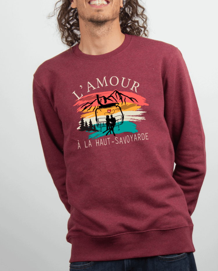 Pull Homme Bordeau Amour a la haut savoyard