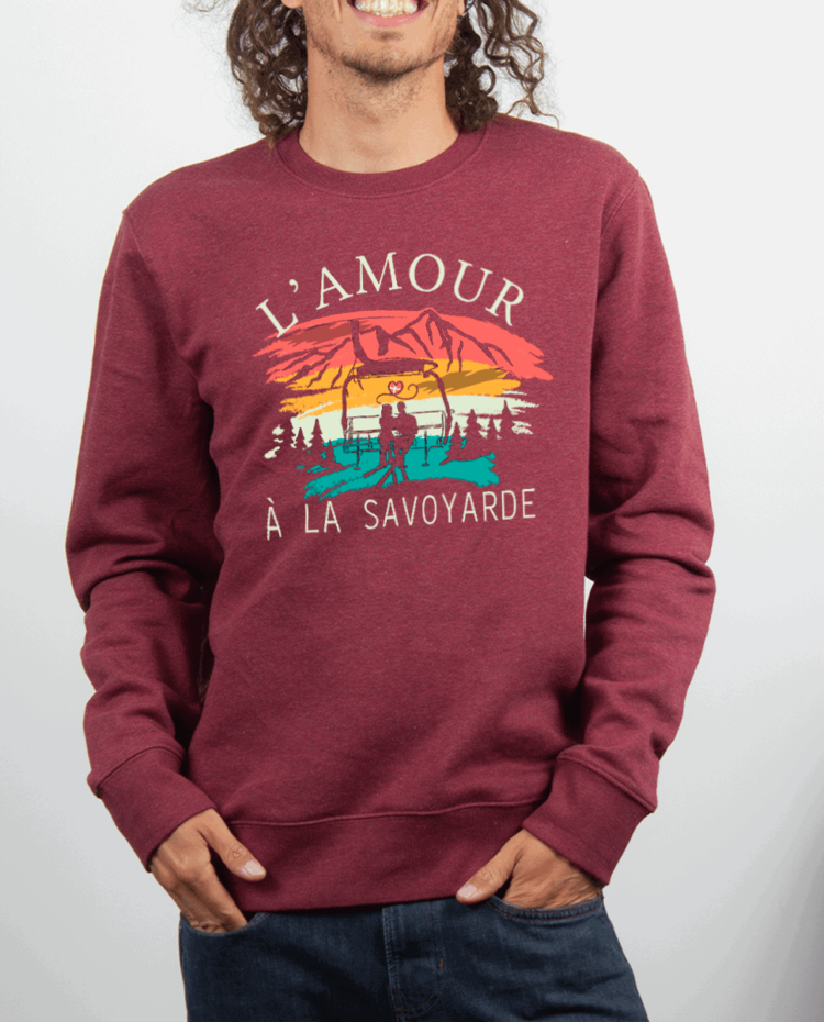 Pull Homme rouge Bordeau Lamour a la savoyarde 1