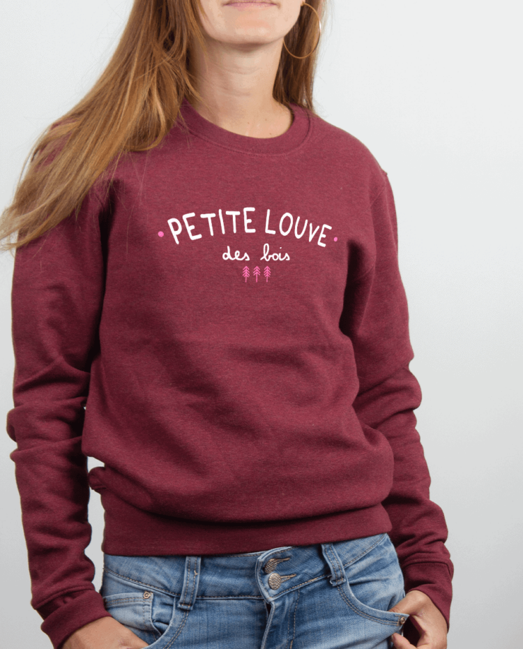 Pull femme Bordeau Petite louve des bois