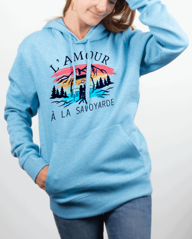 Sweat Femme Bleu Ciel Lamour a la savoyarde 1