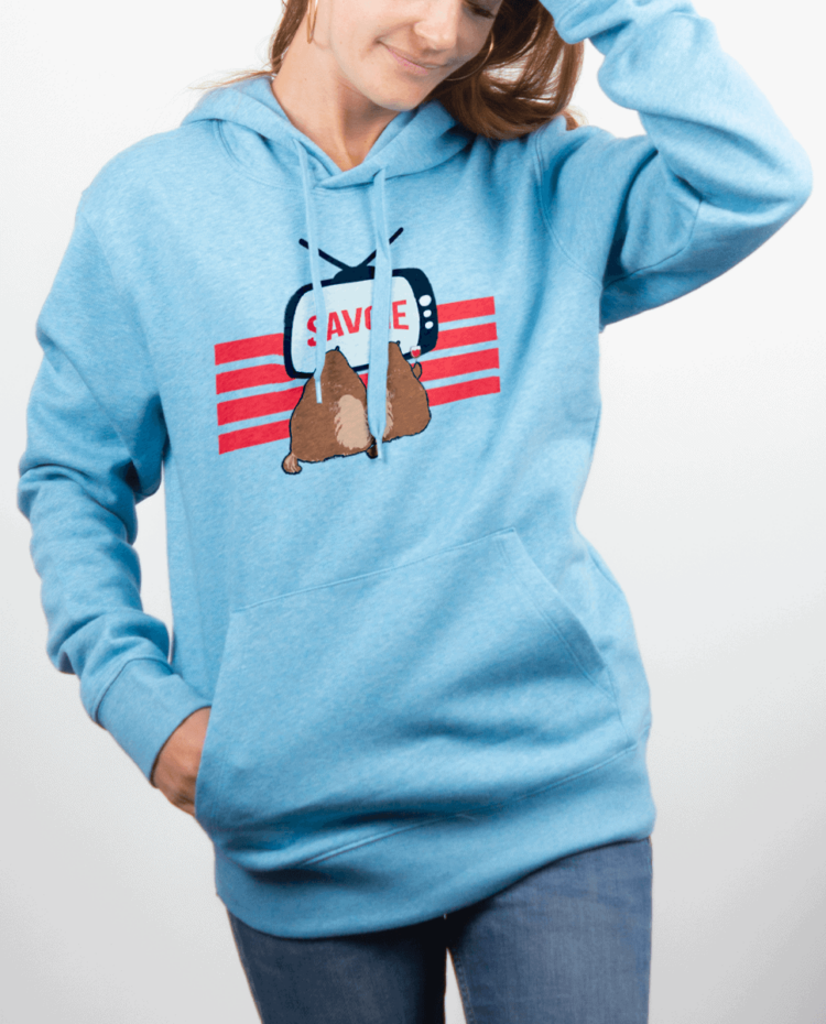 Sweat Femme Bleu Ciel Marmotte TV savoie