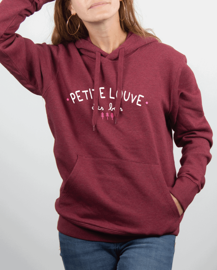 Sweat Femme Bordeau Petite louve des bois