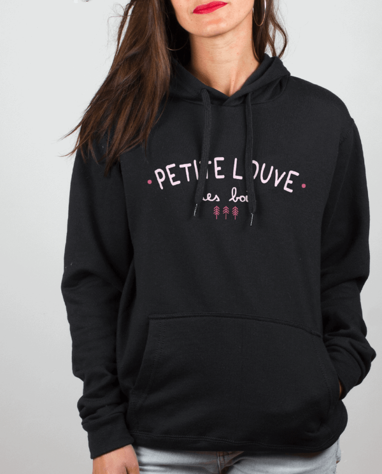 Sweat Femme Noir Petite louve des bois